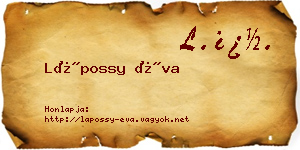 Lápossy Éva névjegykártya